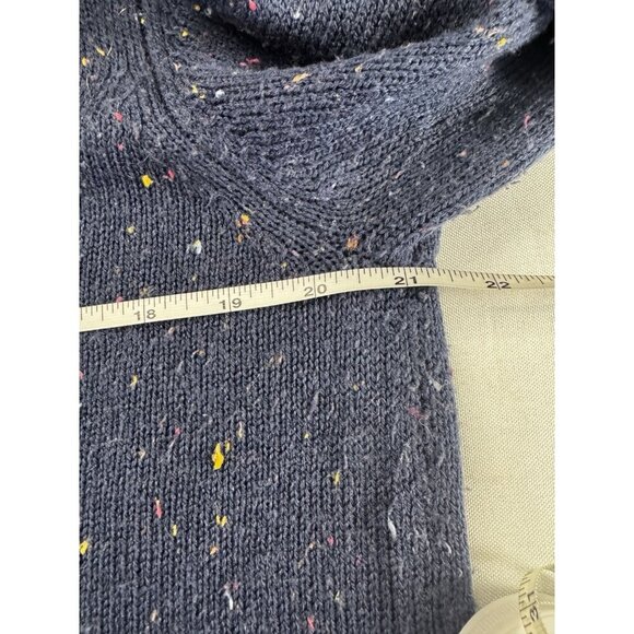 Professor Academia Grandpa Cardigan XL Navy Marled Knit Elbow Patch Y2K Retro - Picture 6 of 7